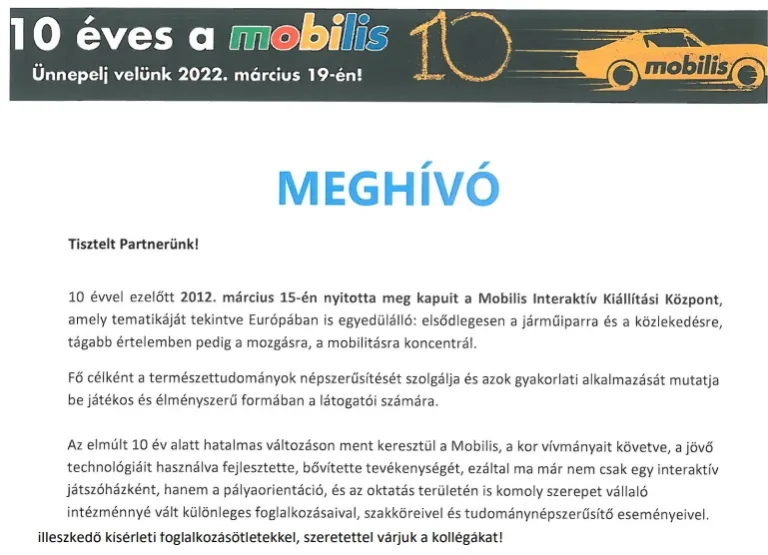 10 éves a Mobilis diáklabor